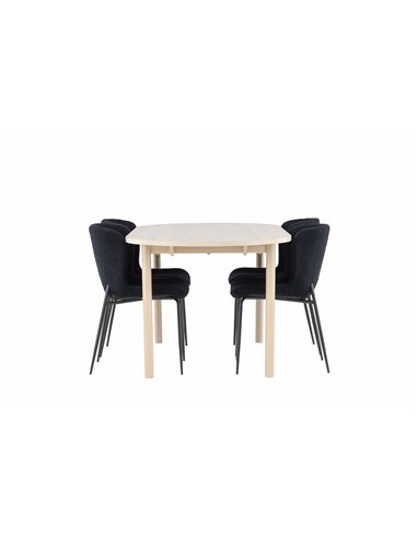 Matgrupp Andy med Modesto matstolar, 180 × 90 cm