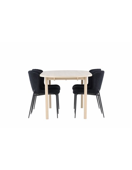 Matgrupp Andy med Modesto matstolar, 180 × 90 cm