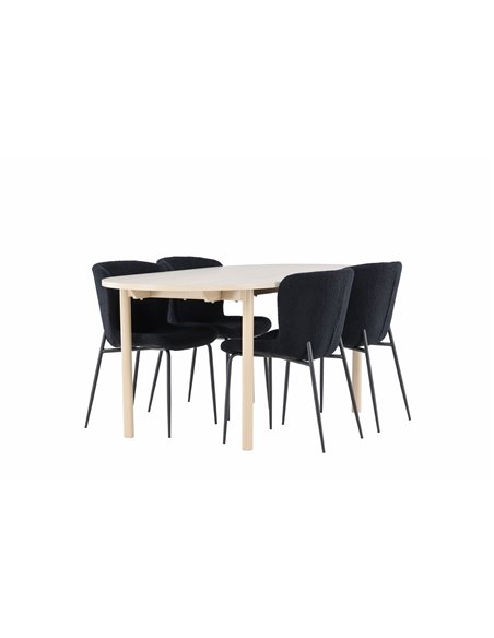 Matgrupp Andy med Modesto matstolar, 180 × 90 cm