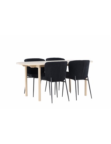 Matgrupp Andy med Modesto matstolar, 180 × 90 cm