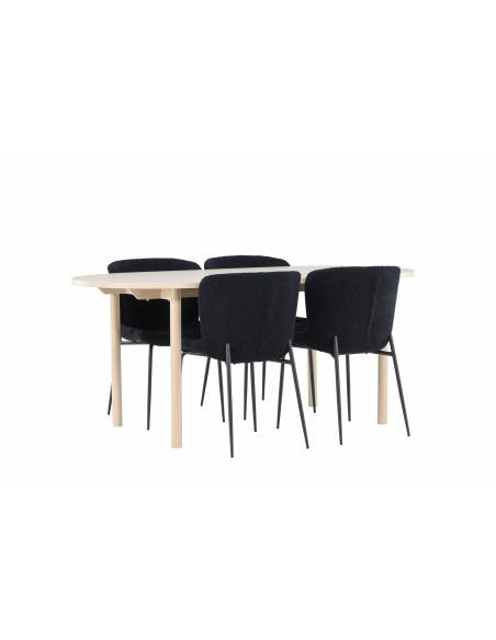 Matgrupp Andy med Modesto matstolar, 180 × 90 cm