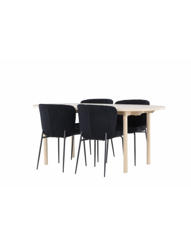 Matgrupp Andy med Modesto matstolar, 180 × 90 cm