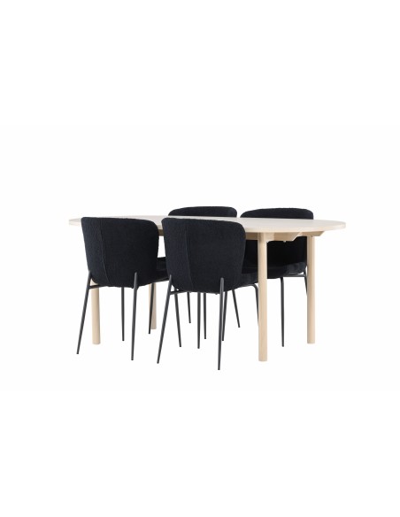 Matgrupp Andy med Modesto matstolar, 180 × 90 cm