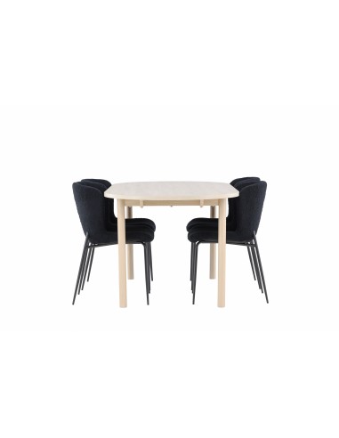 Matgrupp Andy med Modesto matstolar, 180 × 90 cm