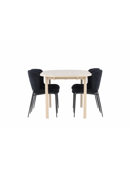 Matgrupp Andy med Modesto matstolar, 180 × 90 cm
