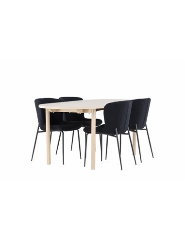 Matgrupp Andy med Modesto matstolar, 180 × 90 cm