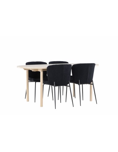 Matgrupp Andy med Modesto matstolar, 180 × 90 cm