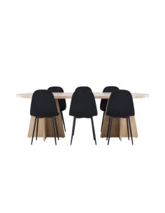 Matgrupp Bootcut med Polar matstolar, 230 × 115 cm