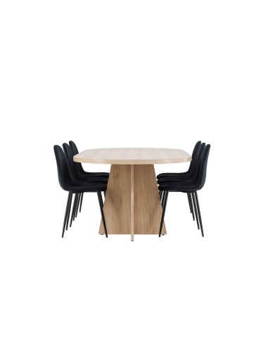 Matgrupp Bootcut med Polar matstolar, 230 × 115 cm