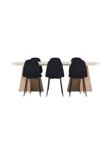 Matgrupp Bootcut med Polar matstolar, 230 × 115 cm