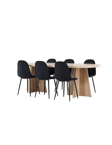 Matgrupp Bootcut med Polar matstolar, 230 × 115 cm