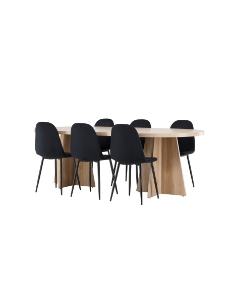 Matgrupp Bootcut med Polar matstolar, 230 × 115 cm