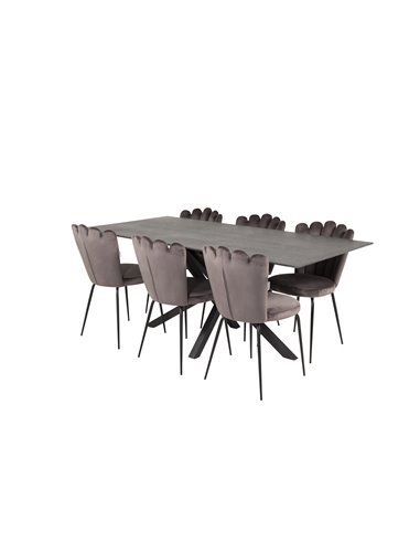 Matgrupp Piazza med Limhamn matstolar, 180 × 90 cm