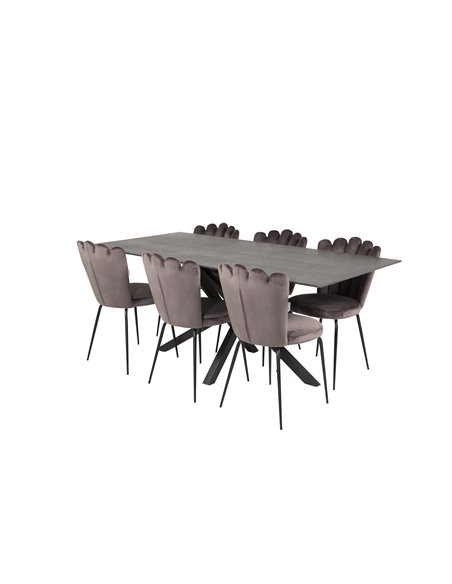 Matgrupp Piazza med Limhamn matstolar, 180 × 90 cm