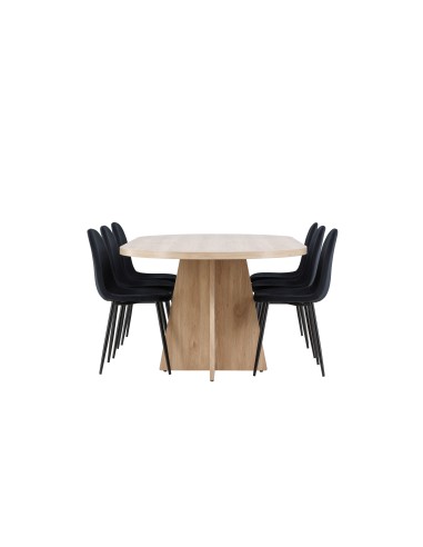 Matgrupp Bootcut med Polar matstolar, 230 × 115 cm