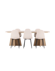 Matgrupp Bootcut med Polar matstolar, 230 × 115 cm