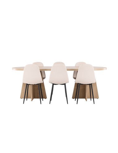 Matgrupp Bootcut med Polar matstolar, 230 × 115 cm