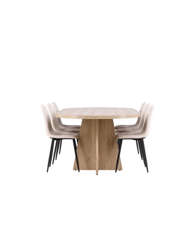 Matgrupp Bootcut med Polar matstolar, 230 × 115 cm