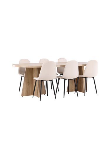 Matgrupp Bootcut med Polar matstolar, 230 × 115 cm