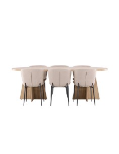 Matgrupp Bootcut med Modesto matstolar, 230 × 115 cm