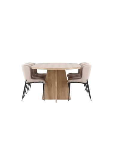 Matgrupp Bootcut med Modesto matstolar, 230 × 115 cm