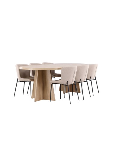 Matgrupp Bootcut med Modesto matstolar, 230 × 115 cm