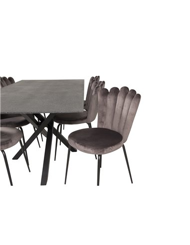 Matgrupp Piazza med Limhamn matstolar, 180 × 90 cm