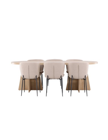 Matgrupp Bootcut med Modesto matstolar, 230 × 115 cm