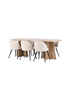 Matgrupp Bootcut med Velvet matstolar, 230 × 115 cm 2
