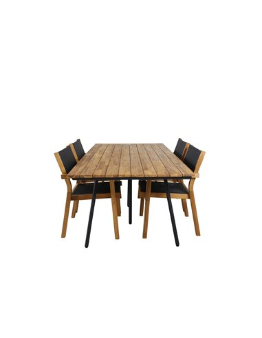 Matgrupp Chan med Venice matstolar, 200 × 100 cm