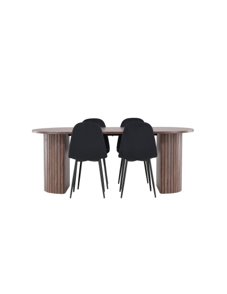 Matgrupp Härön med Polar matstolar, 200 × 90 cm