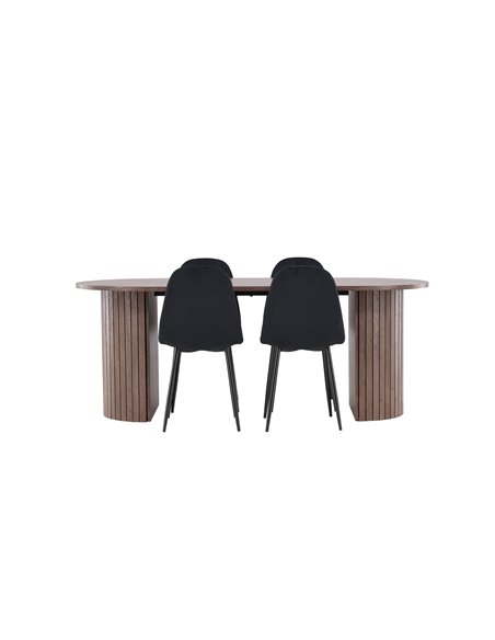 Matgrupp Härön med Polar matstolar, 200 × 90 cm