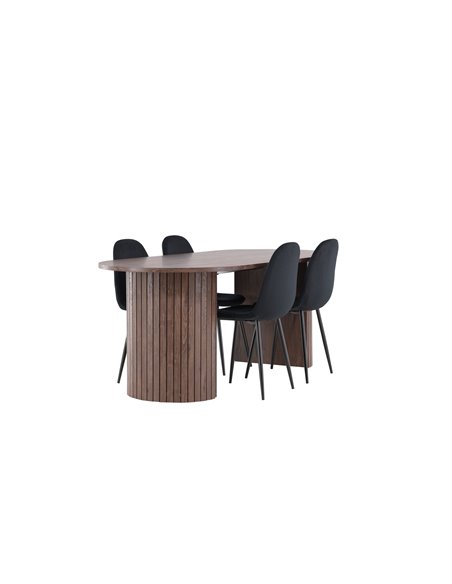 Matgrupp Härön med Polar matstolar, 200 × 90 cm