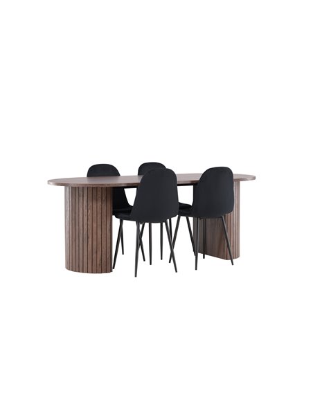 Matgrupp Härön med Polar matstolar, 200 × 90 cm