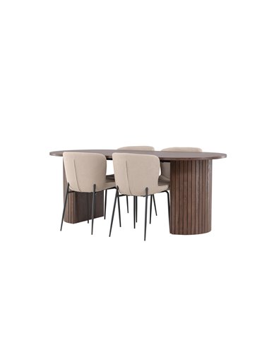 Matgrupp Härön med Modesto matstolar, 200 × 90 cm