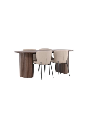 Matgrupp Härön med Modesto matstolar, 200 × 90 cm