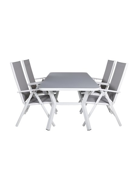 Matgrupp Virya med Break matstolar, 160 × 90 cm