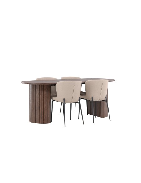 Matgrupp Härön med Modesto matstolar, 200 × 90 cm