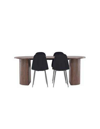 Matgrupp Härön med Polar matstolar, 200 × 90 cm