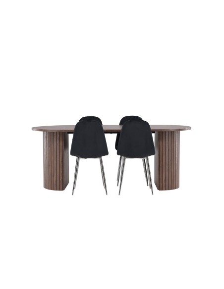 Matgrupp Härön med Polar matstolar, 200 × 90 cm