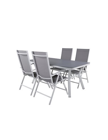 Matgrupp Virya med Break matstolar, 160 × 90 cm