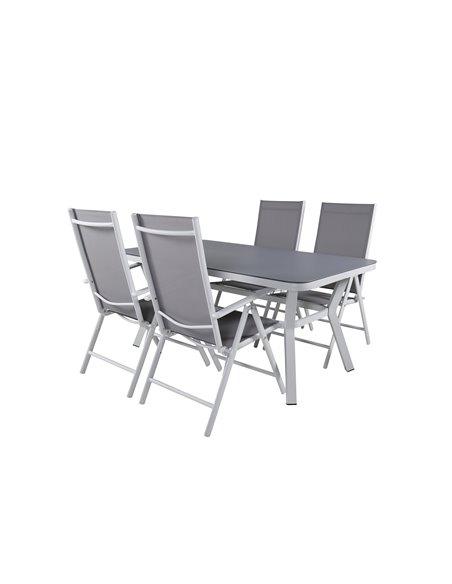Matgrupp Virya med Break matstolar, 160 × 90 cm