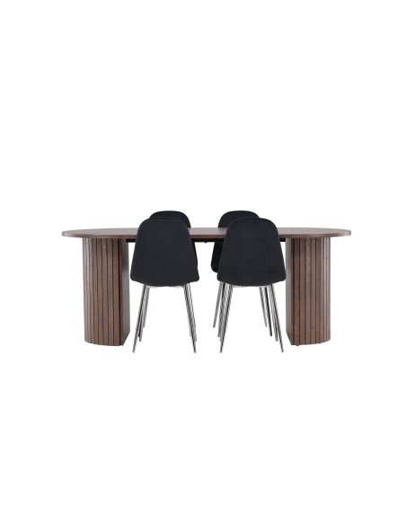 Matgrupp Härön med Polar matstolar, 200 × 90 cm