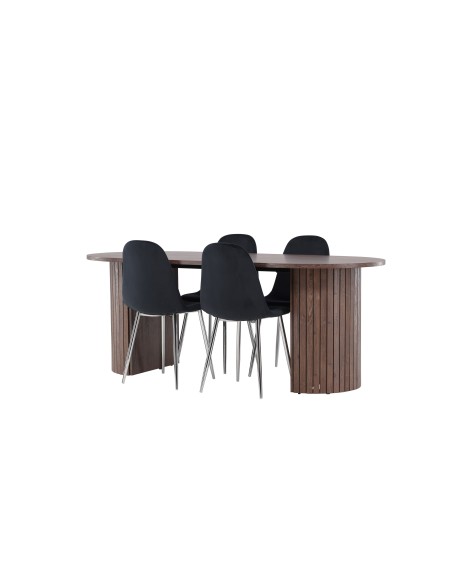 Matgrupp Härön med Polar matstolar, 200 × 90 cm