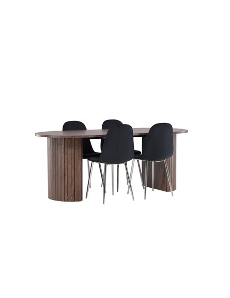 Matgrupp Härön med Polar matstolar, 200 × 90 cm