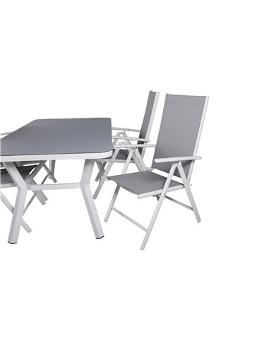 Matgrupp Virya med Break matstolar, 160 × 90 cm