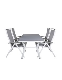 Matgrupp Virya med Albany matstolar, 160 × 90 cm