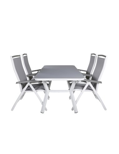 Matgrupp Virya med Albany matstolar, 160 × 90 cm