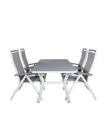 Matgrupp Virya med Albany matstolar, 160 × 90 cm