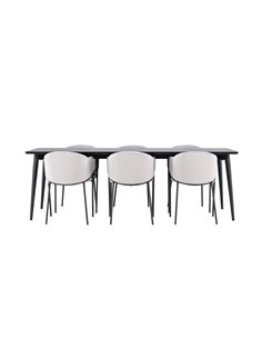 Matgrupp Ellis med Evelina matstolar, 230 × 85 cm